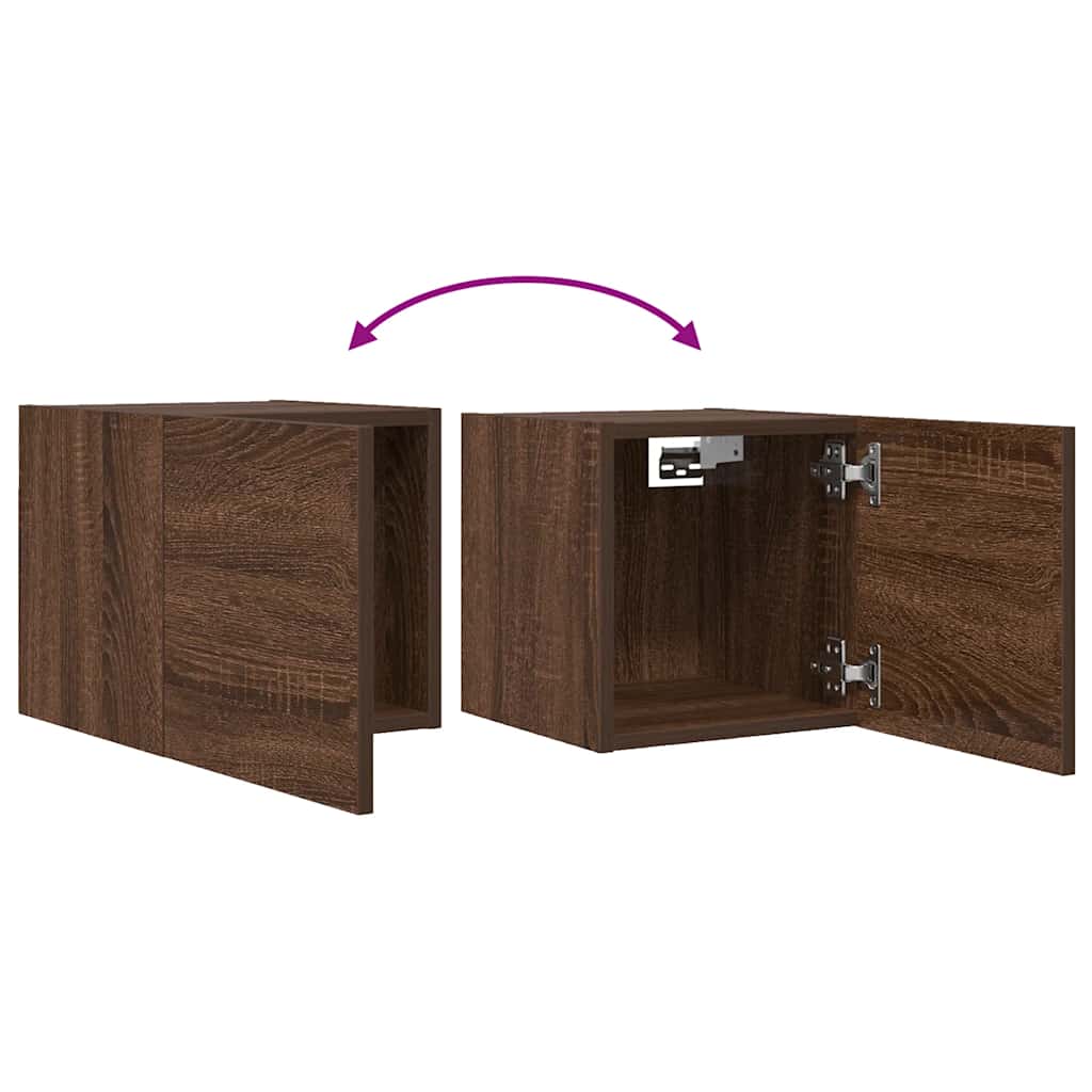 TV-Wandschränke 4 Stk. Braun Eichen-Optik 30,5x30x30 cm