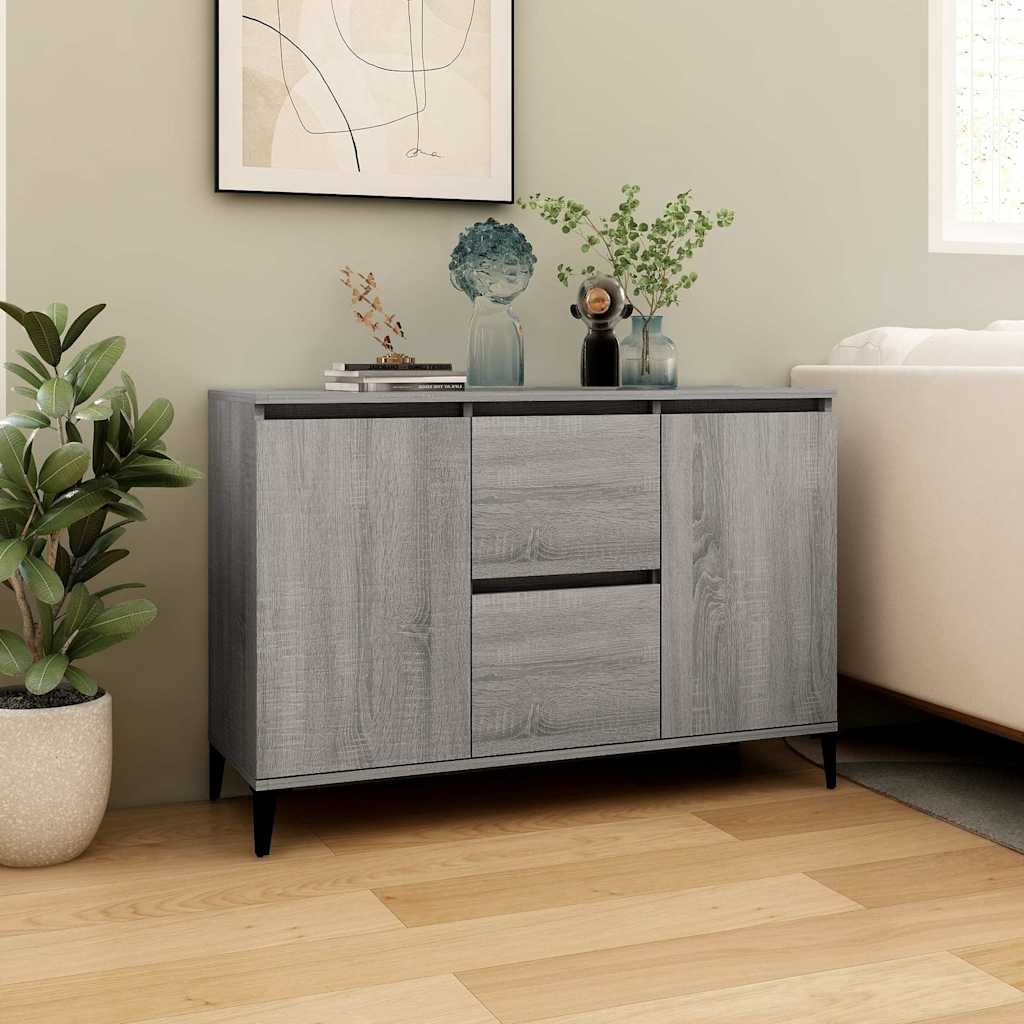 Sideboard Grau Sonoma 102x35x70 cm Holzwerkstoff