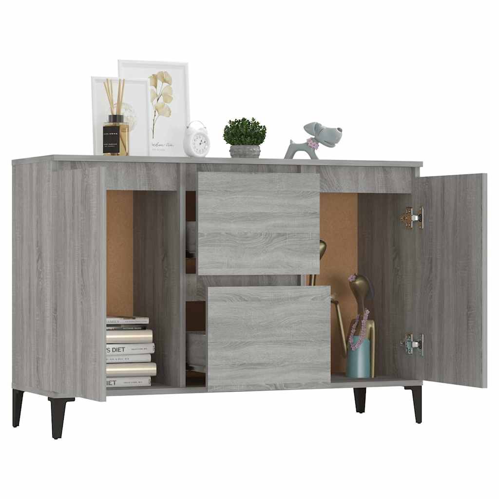 Sideboard Grau Sonoma 102x35x70 cm Holzwerkstoff