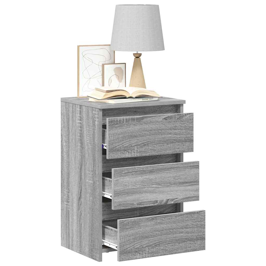 Nachttische 2 Stk. Grau Sonoma 40x35x62,5 cm Holzwerkstoff