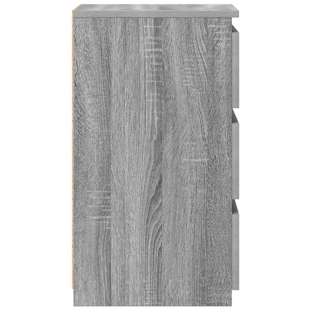 Nachttische 2 Stk. Grau Sonoma 40x35x62,5 cm Holzwerkstoff