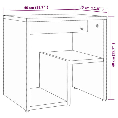 Nachttische 2 Stk. Grau Sonoma 40x30x40 cm Holzwerkstoff