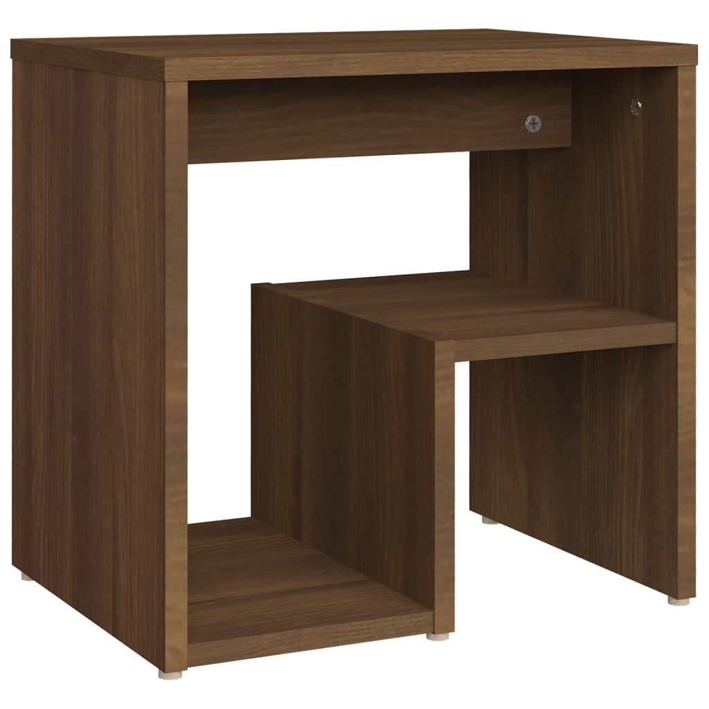 Table de chevet aspect chêne marron 40x30x40 cm en bois