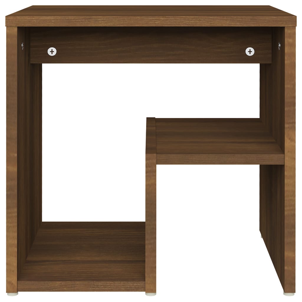 Table de chevet aspect chêne marron 40x30x40 cm en bois