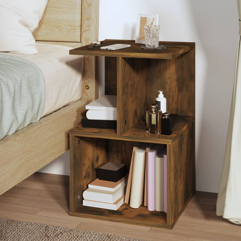 Bedside table smoked oak 35x35x55 cm wood material