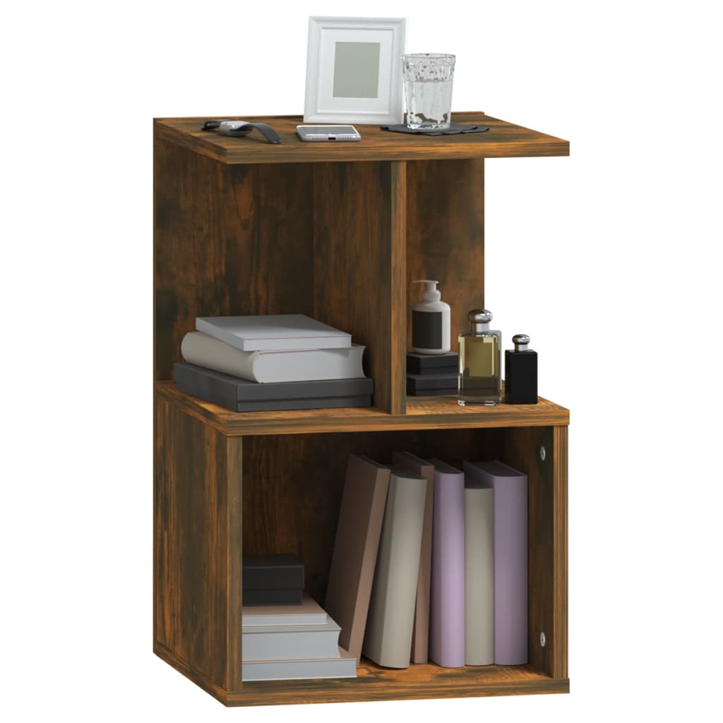 Bedside table smoked oak 35x35x55 cm wood material