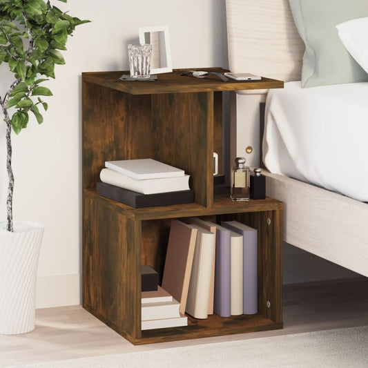 Bedside table smoked oak 35x35x55 cm wood material
