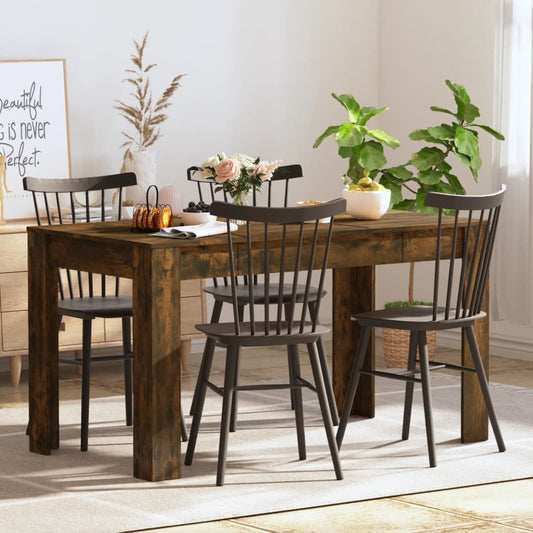 Table à manger chêne fumé 140x74,5x76 cm matériau bois