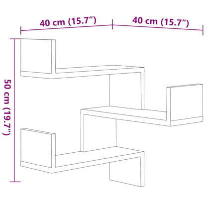 Wand-Eckregale 2 Stk. Grau Sonoma 40x40x50 cm Holzwerkstoff