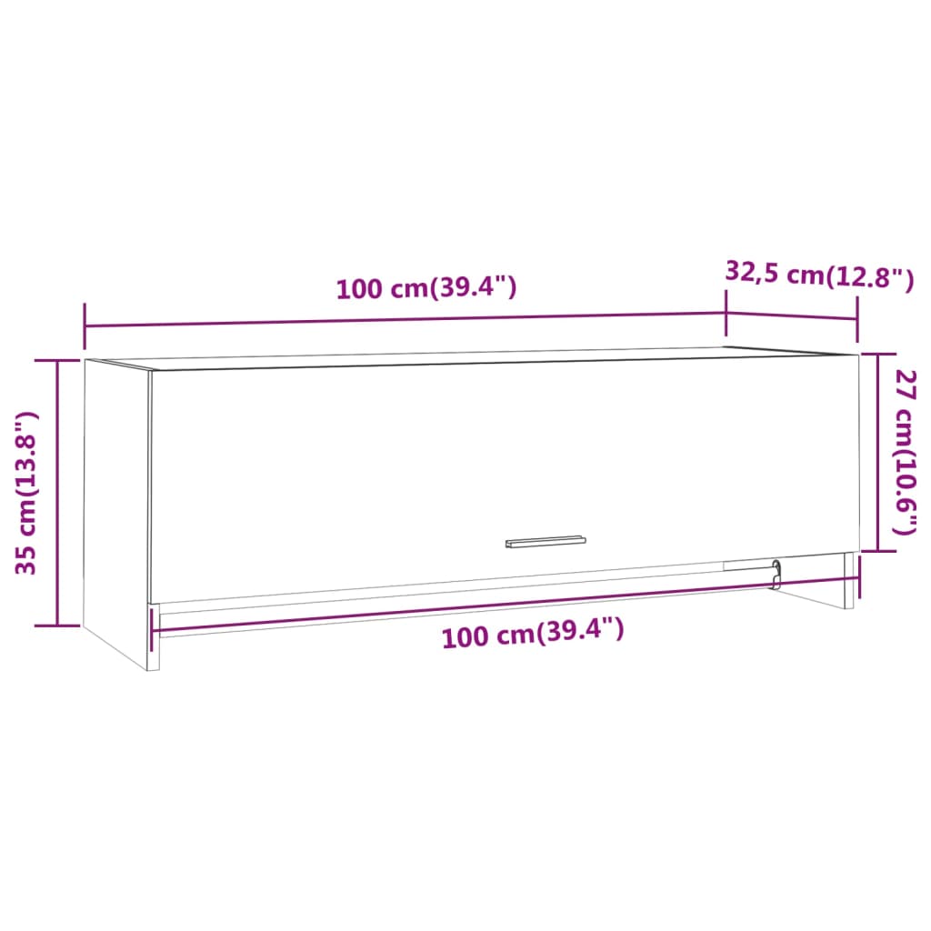 Kleiderschrank Räuchereiche 100x32,5x35 cm Holzwerkstoff