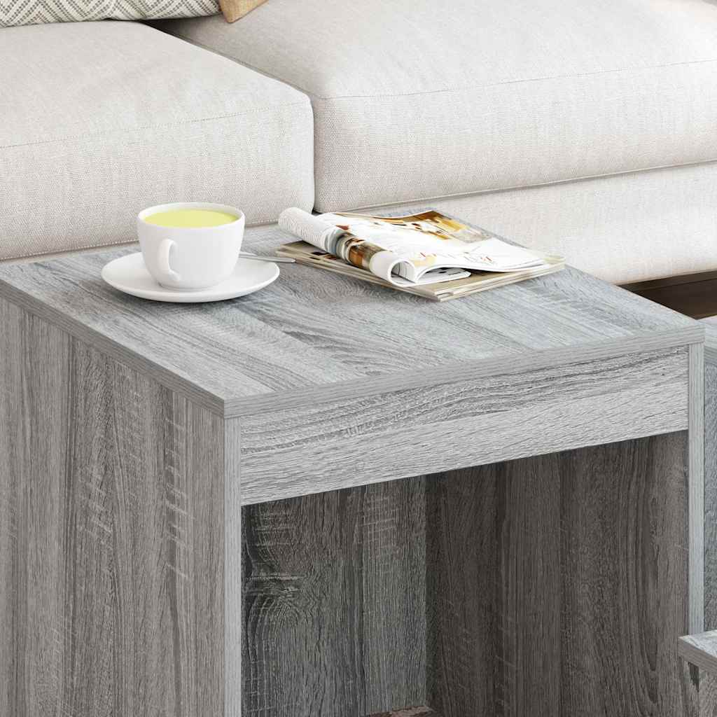 Satztische 3 Stk. Grau Sonoma Holzwerkstoff