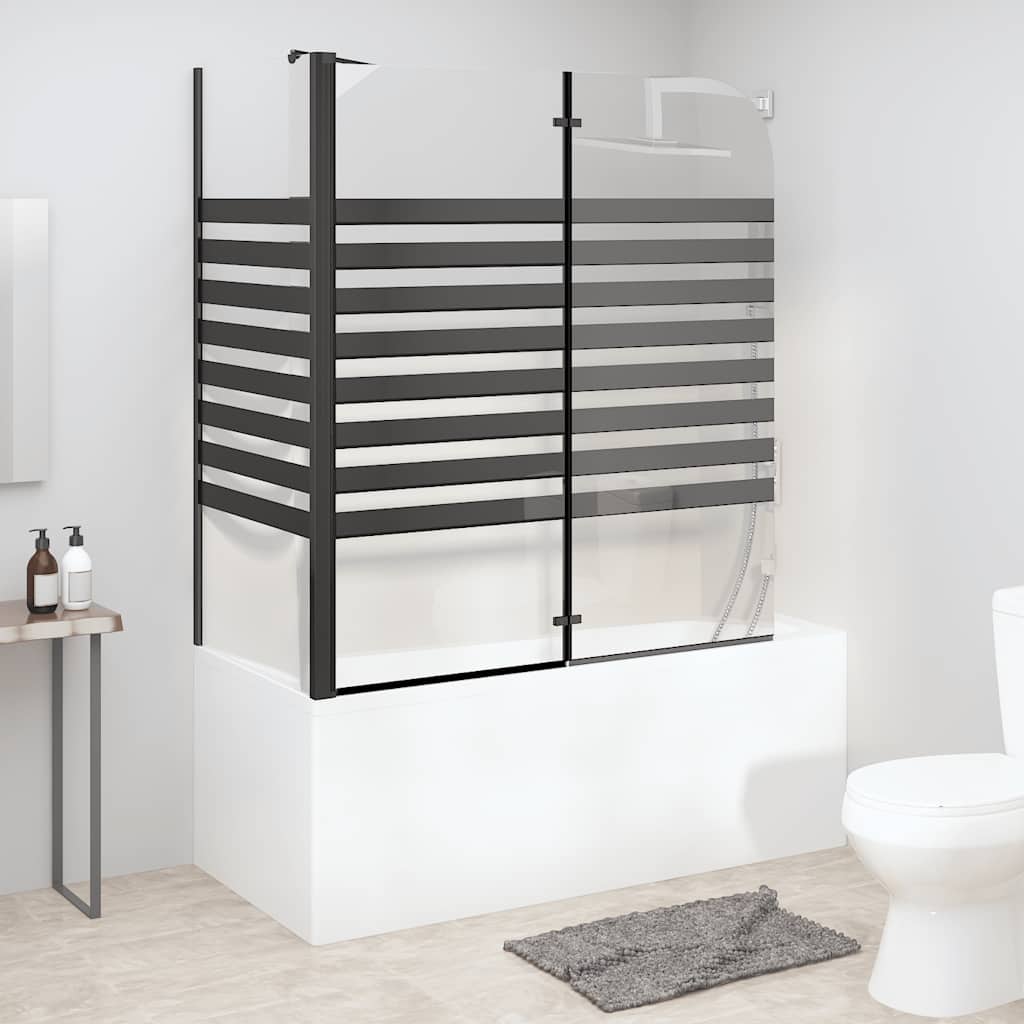Duschabtrennung 120x68x130 cm Hartglas Gestreift