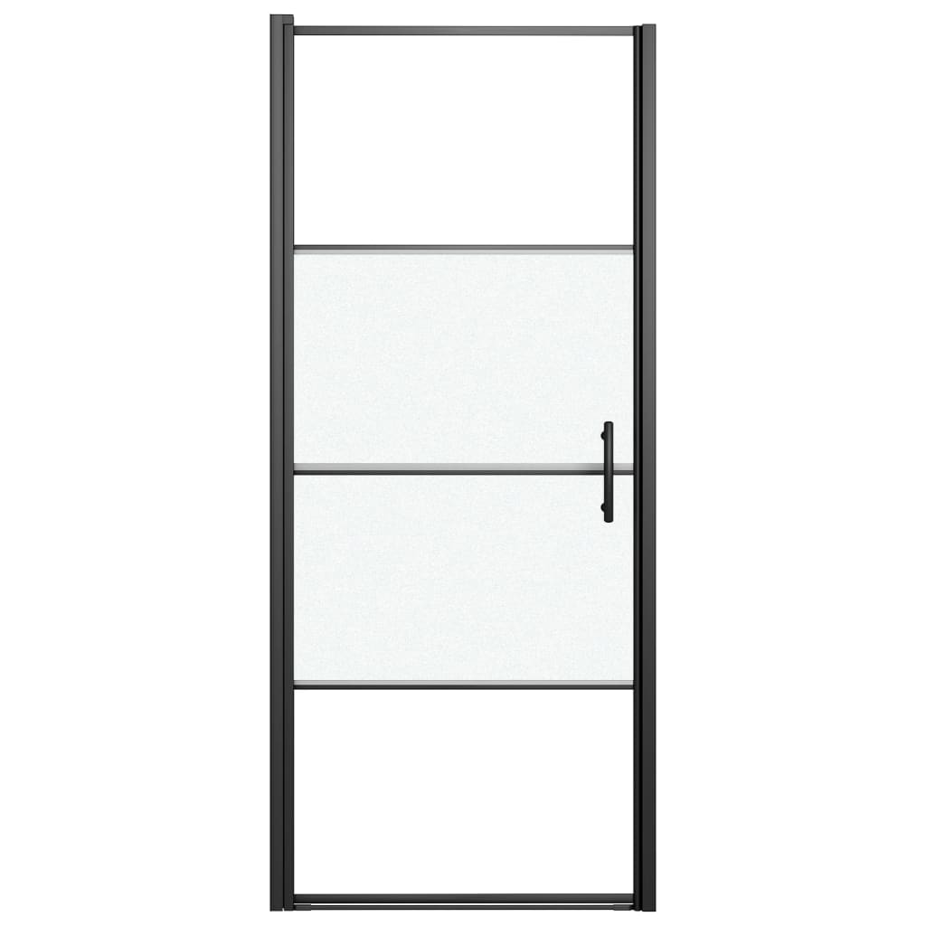 Duschtür 91x195 cm Halbmatt Hartglas Schwarz