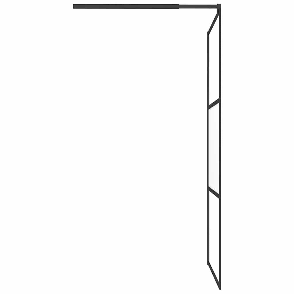 Duschwand für Walk-In Dusche 100x195cm ESG Halbmattiert Schwarz