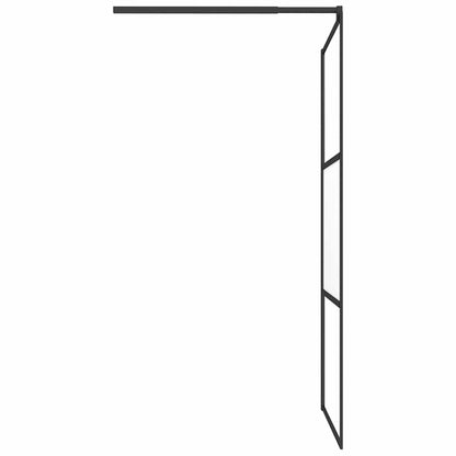 Duschwand für Walk-In Dusche 100x195cm ESG Halbmattiert Schwarz
