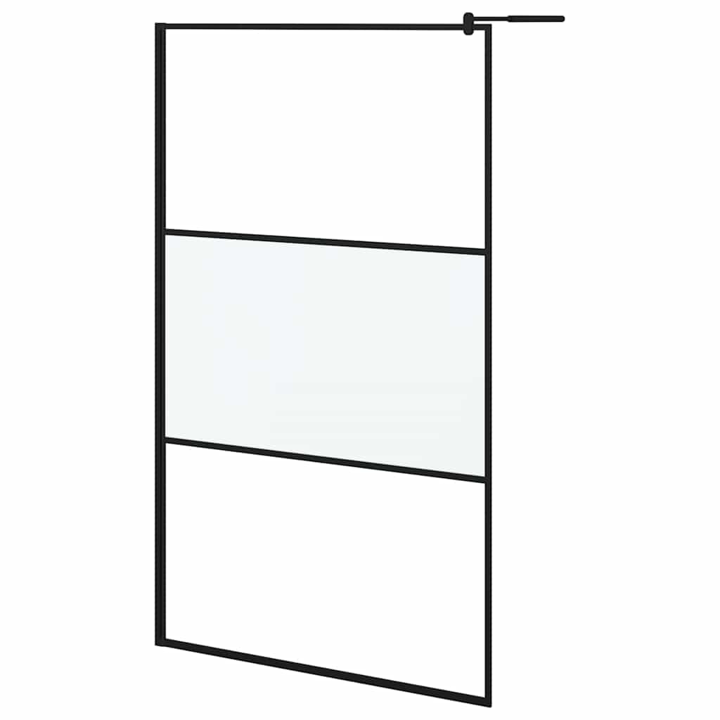 Duschscreens Schwarz 115 x 195 cm Glas und Aluminium