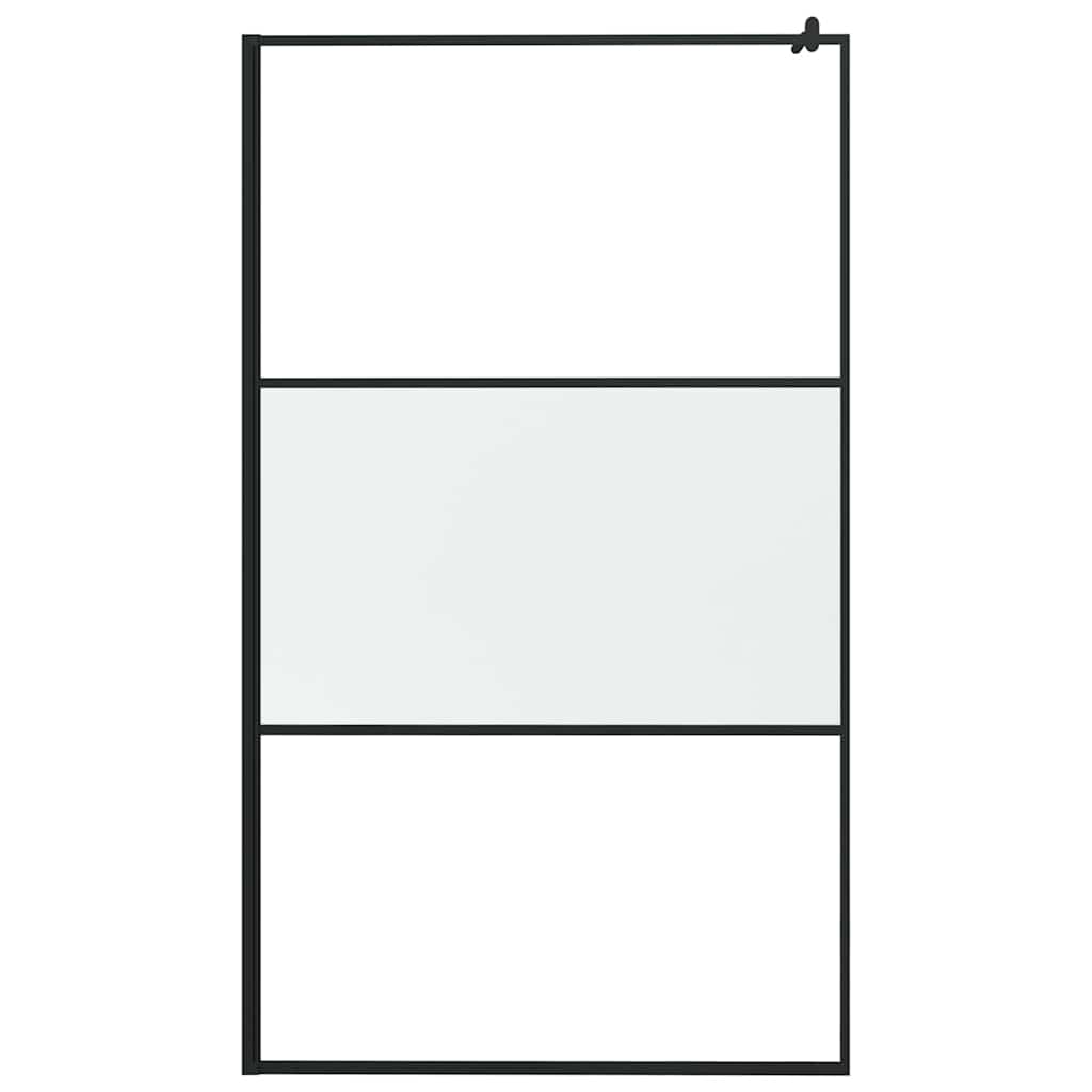 Duschscreens Schwarz 115 x 195 cm Glas und Aluminium