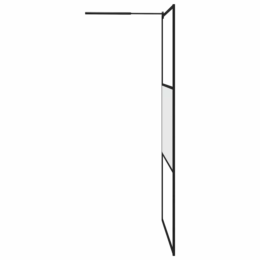 Duschscreens Schwarz 115 x 195 cm Glas und Aluminium