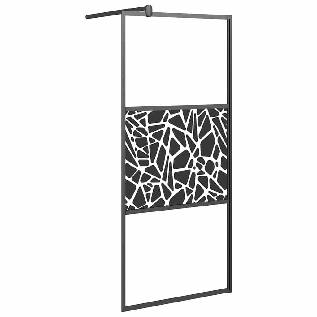 Duschscreens Schwarz 90 x 195 cm Glas und Aluminium