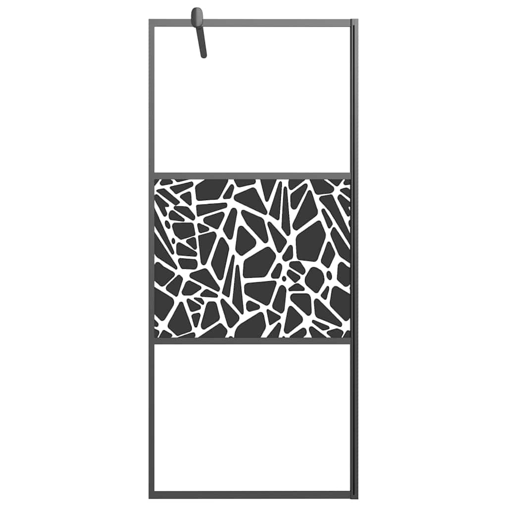 Duschscreens Schwarz 90 x 195 cm Glas und Aluminium