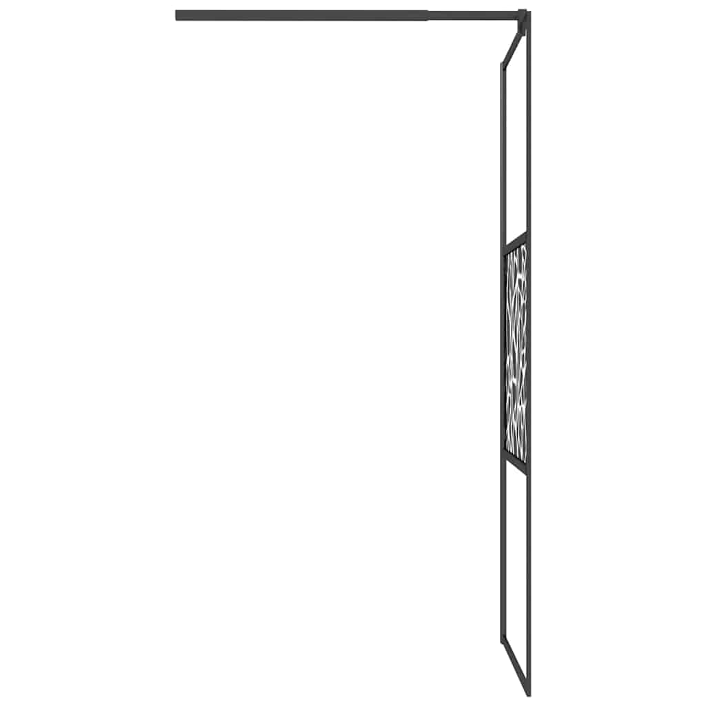 Duschscreens Schwarz 90 x 195 cm Glas und Aluminium