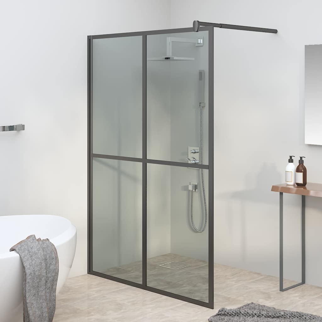 Duschwand für Walk-in Dusche 140x195 cm Dunkles Sicherheitsglas