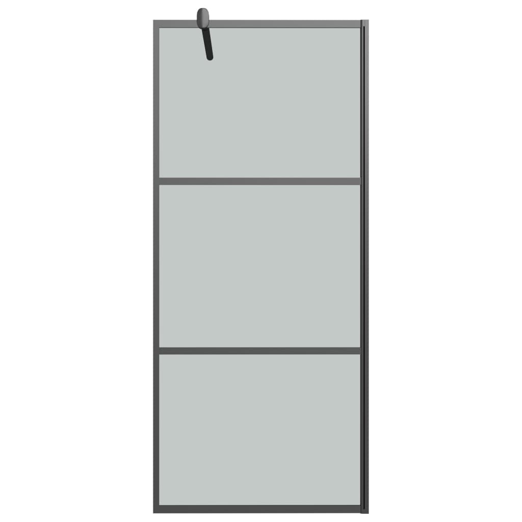 Duschwand für Walk-In Dusche 90x195 cm Dunkel ESG Glas Schwarz