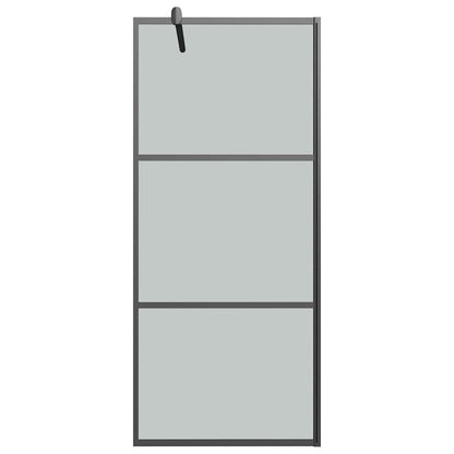 Duschwand für Walk-In Dusche 90x195 cm Dunkel ESG Glas Schwarz