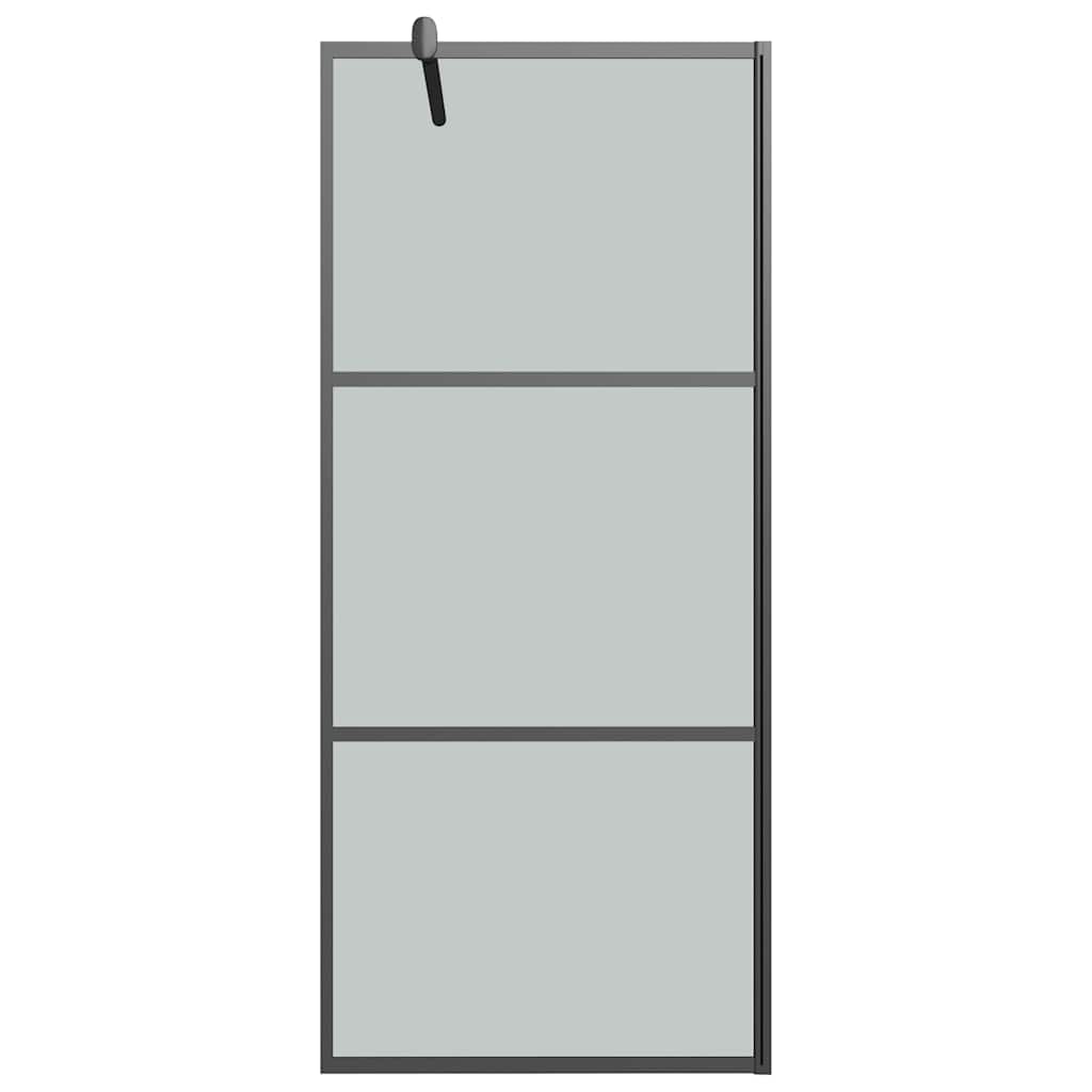Duschwand für Walk-In Dusche 90x195 cm Dunkel ESG Glas Schwarz