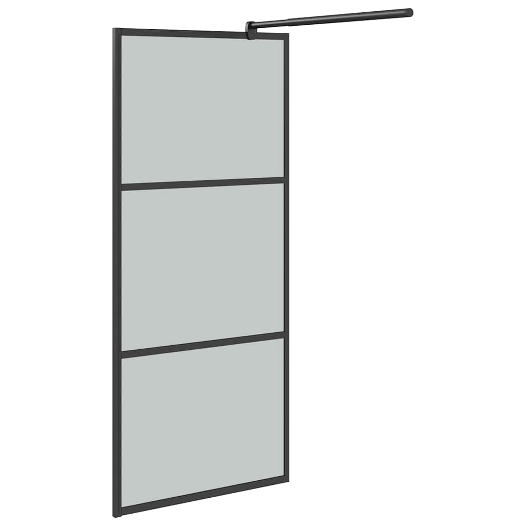 Duschwand für Walk-In Dusche 90x195 cm Dunkel ESG Glas Schwarz