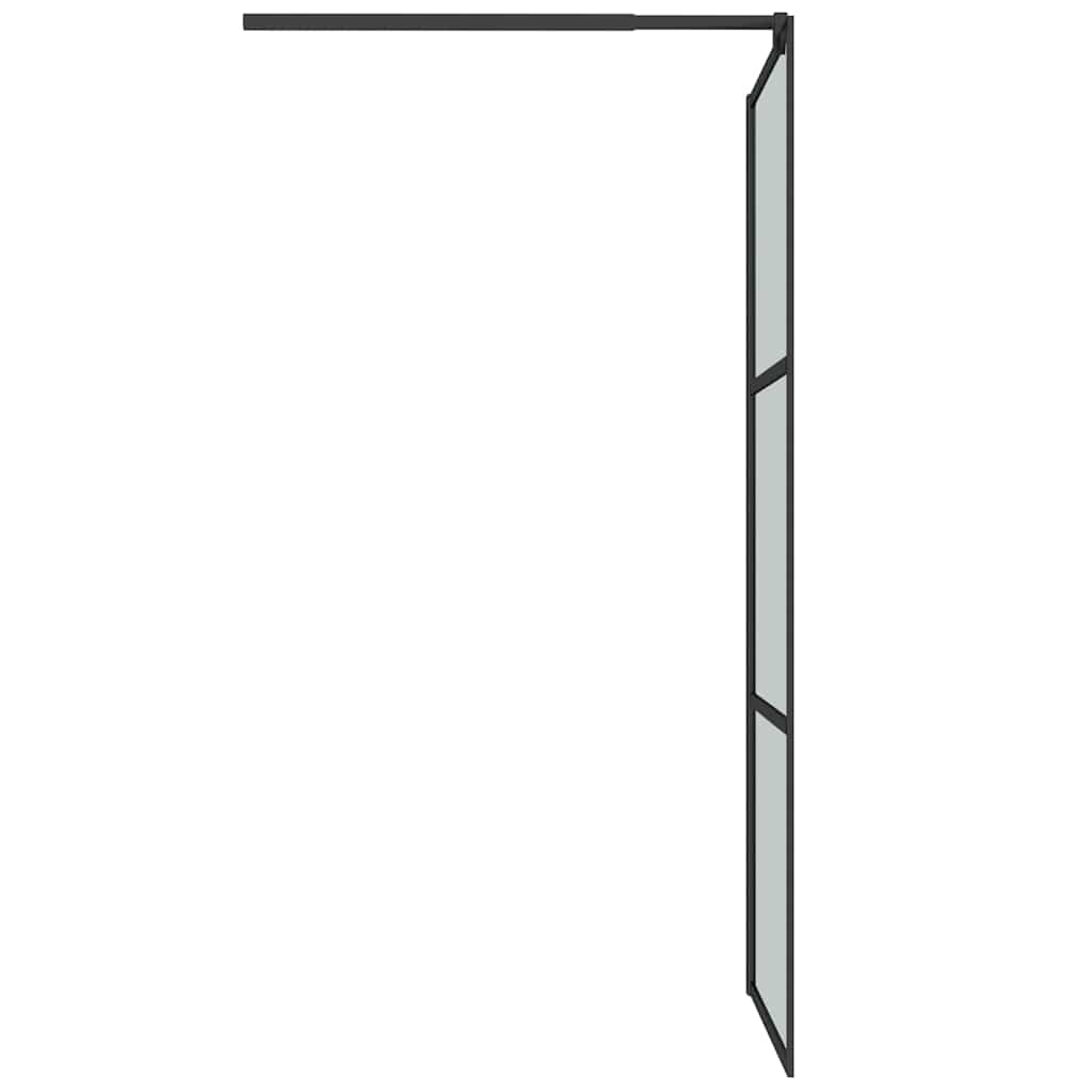 Duschwand für Walk-In Dusche 90x195 cm Dunkel ESG Glas Schwarz