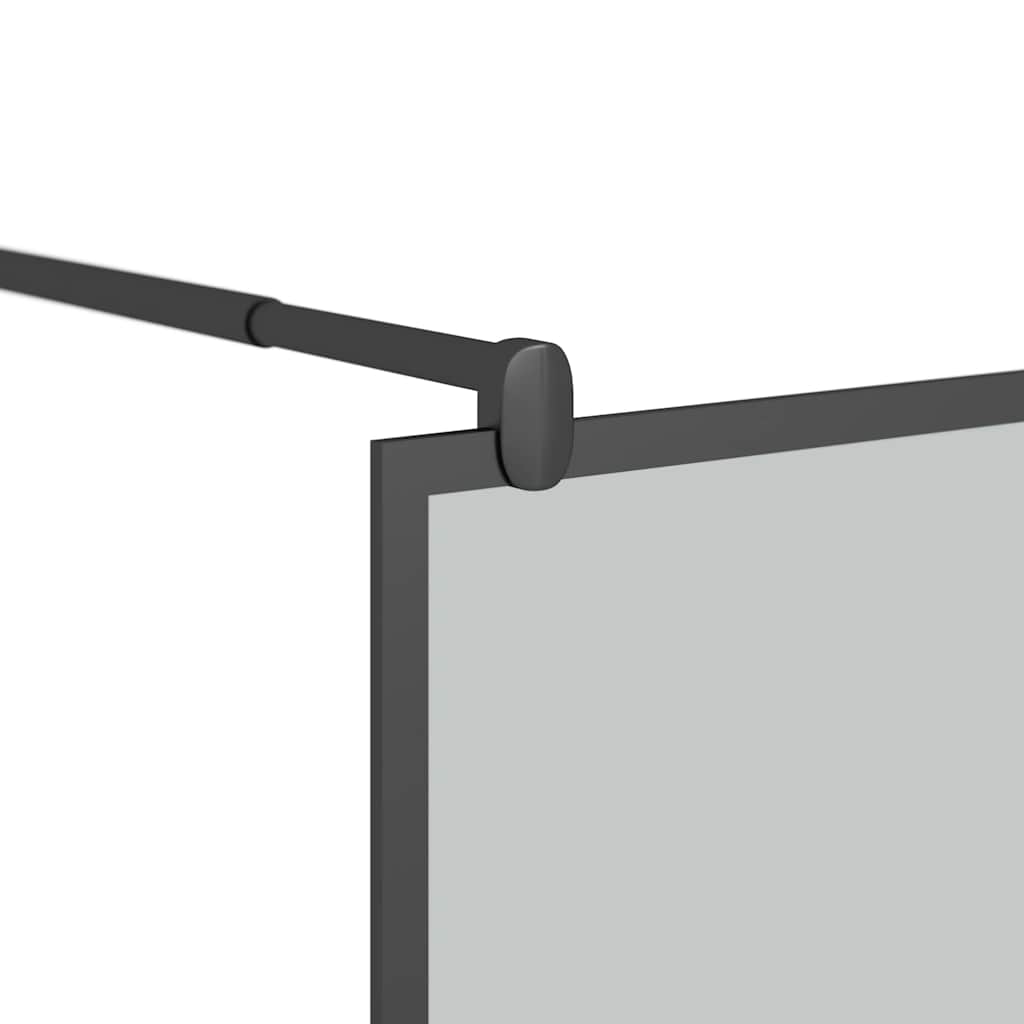 Duschwand für Walk-In Dusche 90x195 cm Dunkel ESG Glas Schwarz
