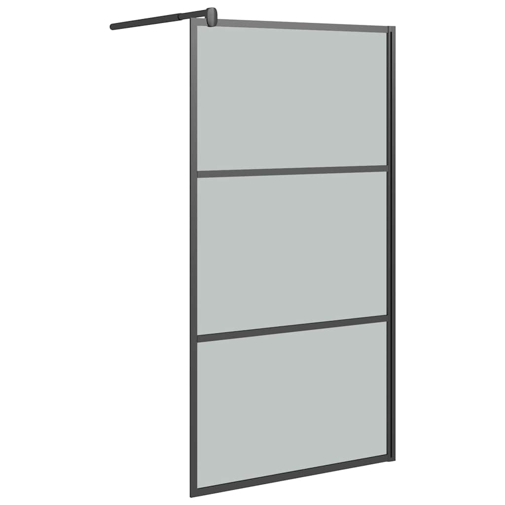 Duschscreens Schwarz 115 x 195 cm Glas und Aluminium