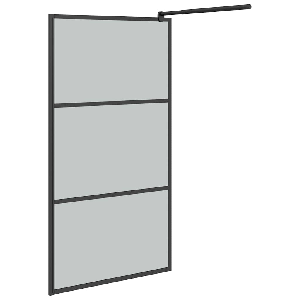 Duschscreens Schwarz 115 x 195 cm Glas und Aluminium