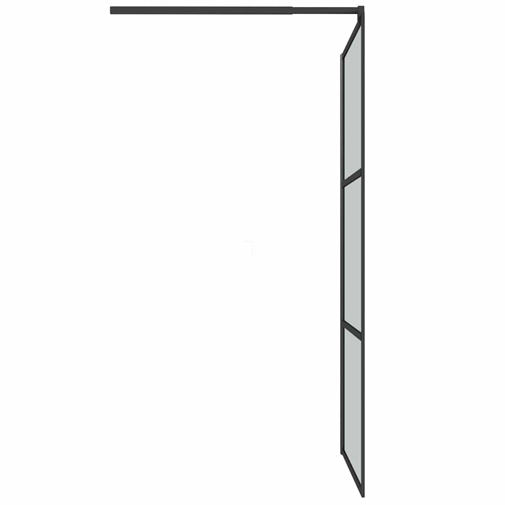 Duschscreens Schwarz 115 x 195 cm Glas und Aluminium