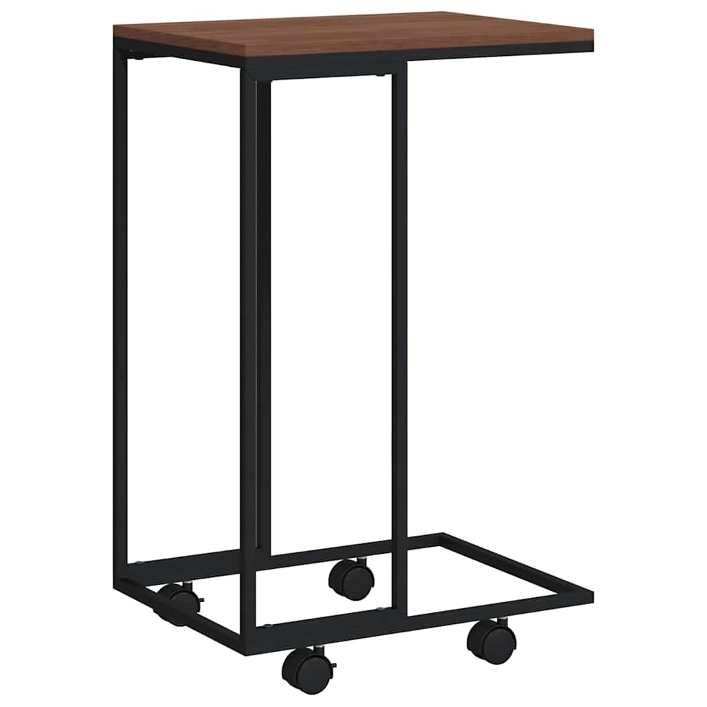 Beistelltisch mit Rollen Schwarz 40x30x63,5 cm Holzwerkstoff