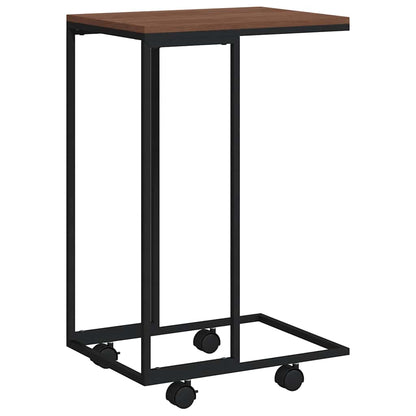 Beistelltisch mit Rollen Schwarz 40x30x63,5 cm Holzwerkstoff