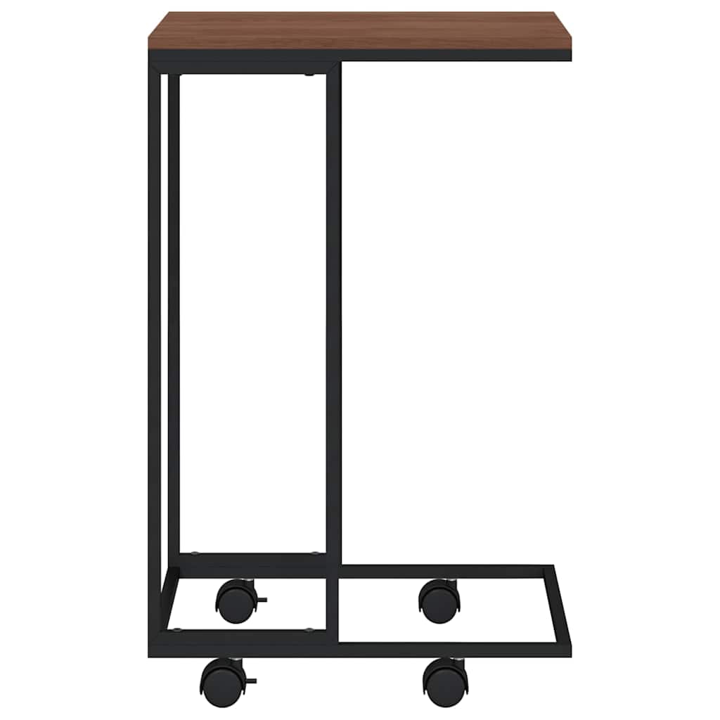 Beistelltisch mit Rollen Schwarz 40x30x63,5 cm Holzwerkstoff