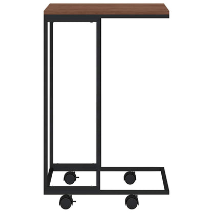 Beistelltisch mit Rollen Schwarz 40x30x63,5 cm Holzwerkstoff