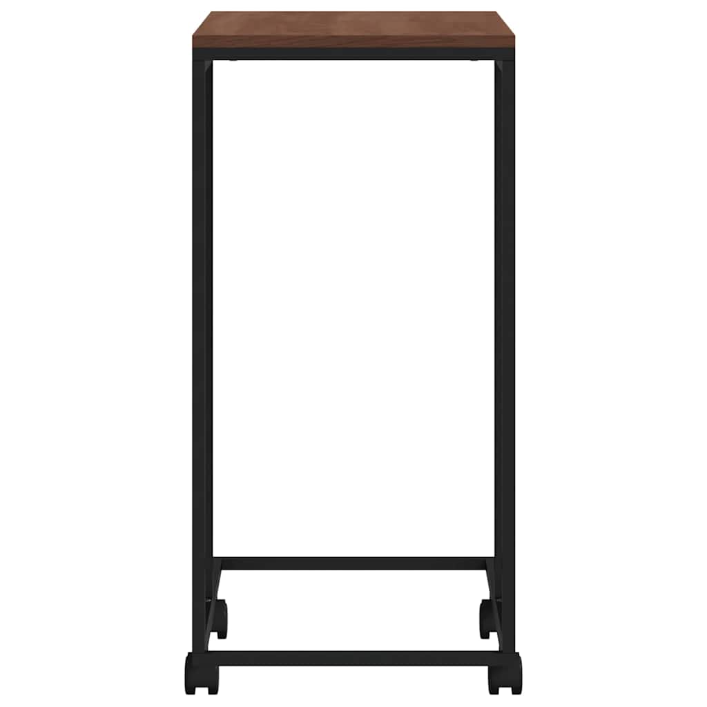 Beistelltisch mit Rollen Schwarz 40x30x63,5 cm Holzwerkstoff