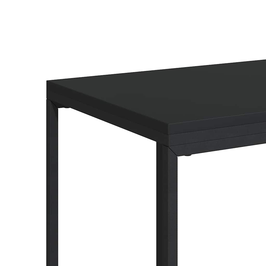 Beistelltisch mit Rollen Schwarz 40x30x63,5 cm Holzwerkstoff
