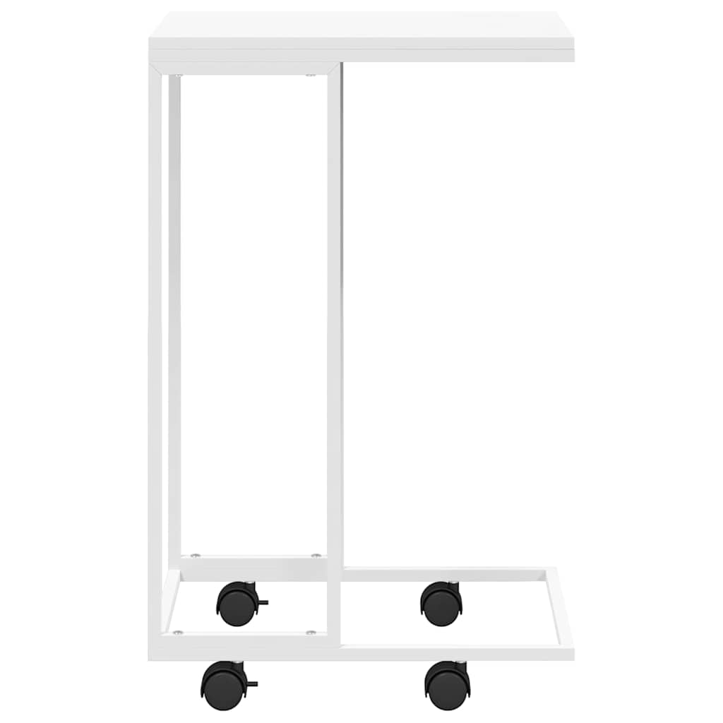 Beistelltisch mit Rollen Weiß 40x30x63,5 cm Holzwerkstoff