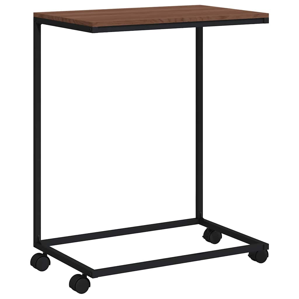 Beistelltisch mit Rollen Schwarz 55x35x70 cm Holzwerkstoff