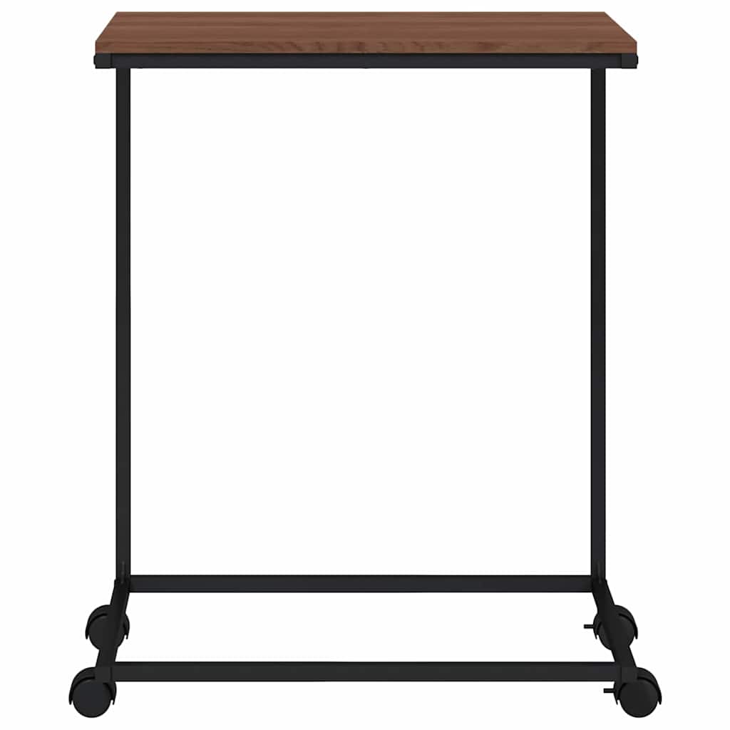 Beistelltisch mit Rollen Schwarz 55x35x70 cm Holzwerkstoff