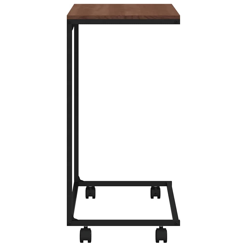 Beistelltisch mit Rollen Schwarz 55x35x70 cm Holzwerkstoff