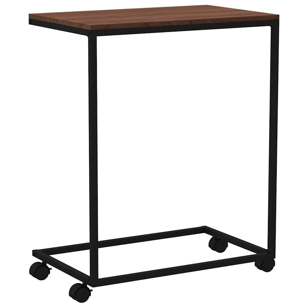 Beistelltisch mit Rollen Schwarz 55x35x70 cm Holzwerkstoff