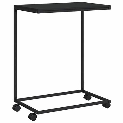 Beistelltisch mit Rollen Schwarz 55x35x70 cm Holzwerkstoff