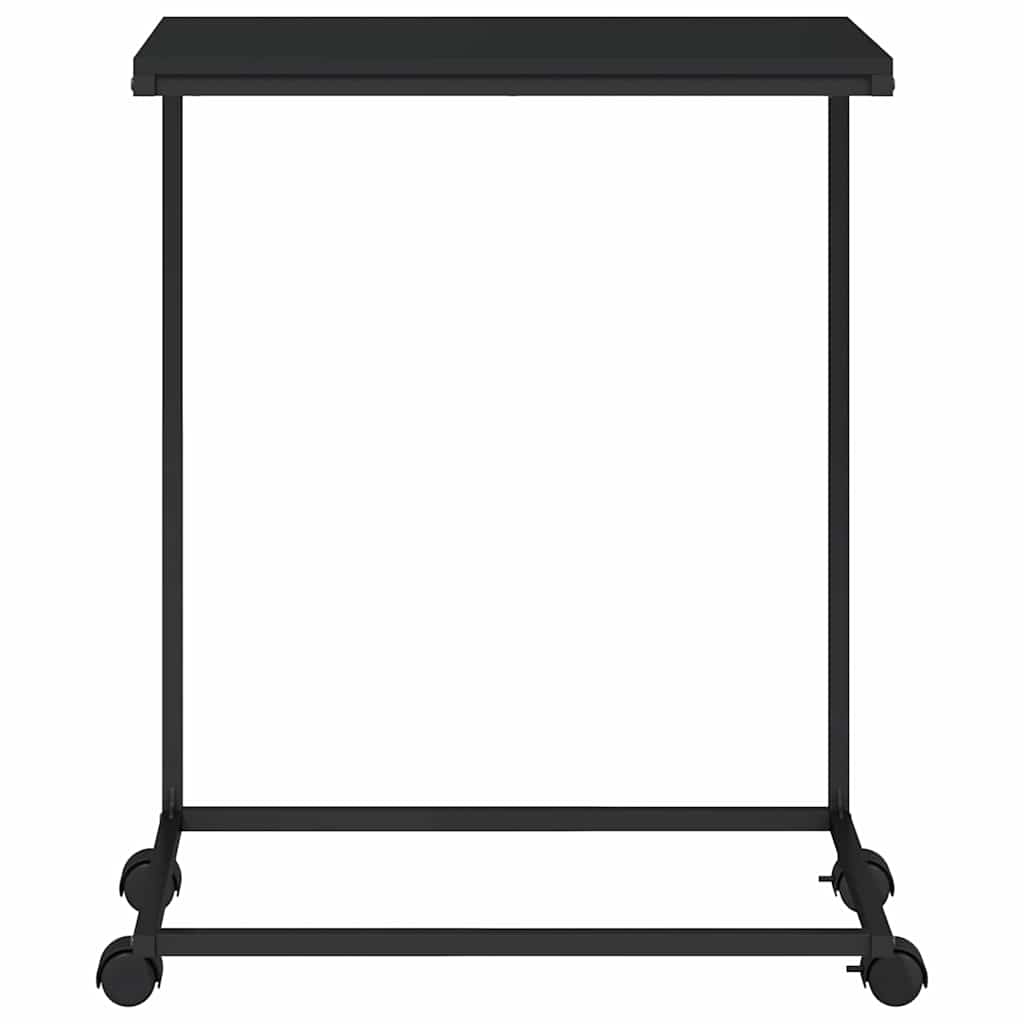 Beistelltisch mit Rollen Schwarz 55x35x70 cm Holzwerkstoff