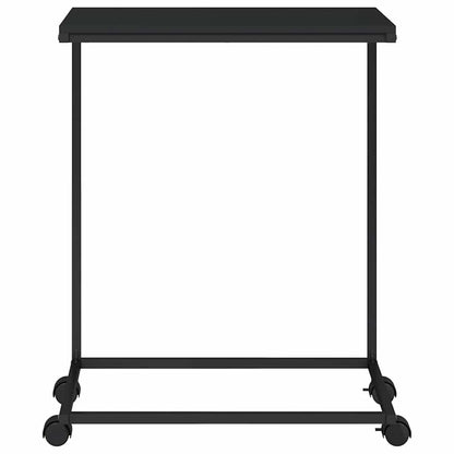 Beistelltisch mit Rollen Schwarz 55x35x70 cm Holzwerkstoff