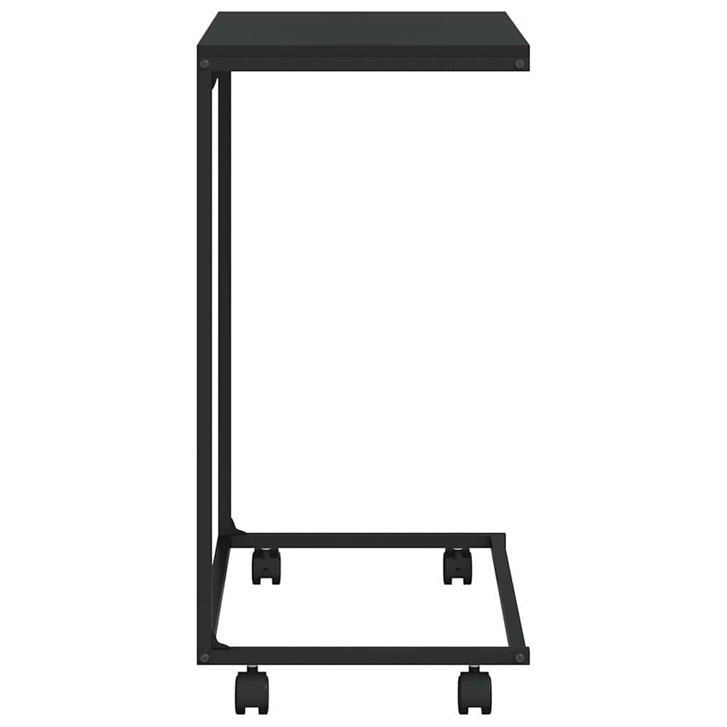 Beistelltisch mit Rollen Schwarz 55x35x70 cm Holzwerkstoff